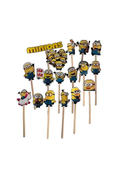 DecoParty Set de decorațiuni pentru tort – Tematică MINIONS, 16 piese, Carton...