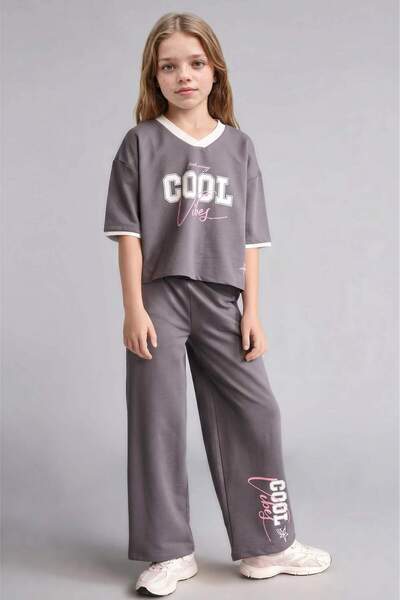 DeFacto Wide Cut 2-Piece Gray Set for Girls I0593A826Au