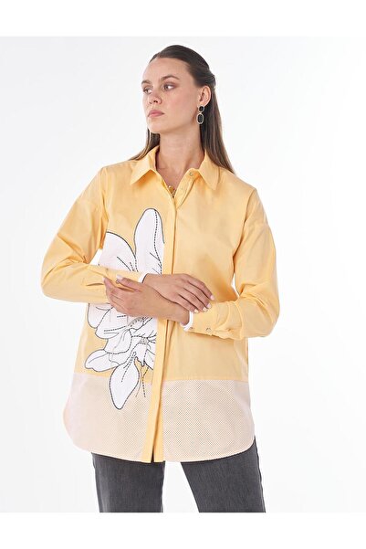 Kayra File Garnili Cotton Tunic Orange