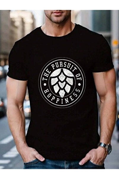 799 تي شيرت رجالي أسود 100% قطن بطبعة "Brewer - Craft Beer Hops IPA Hoppiness...