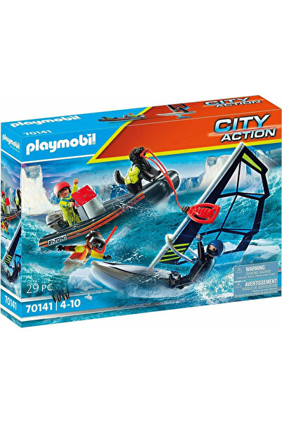 Playmobil Σίτι Ακσιόν 70141 Πολική Διάσωση Ναυτών με Φουσκωτό Σκάφος