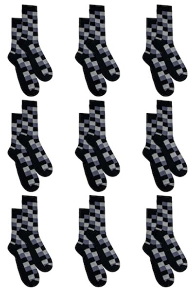 Overall Set de 9 perechi de șosete casual medii cu model și design 3D, confec...