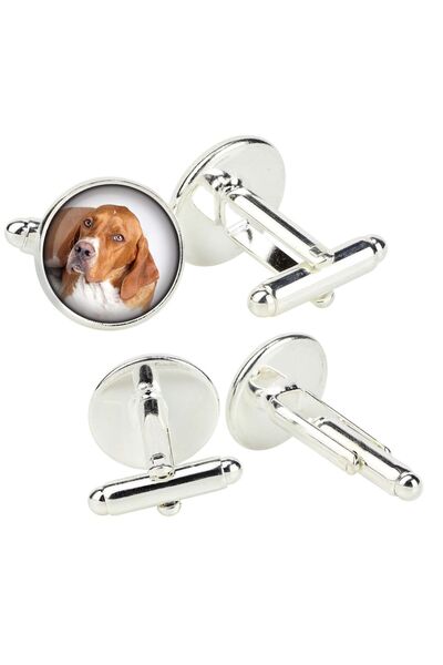 Art - Dog Butoni de manșetă cu pointer englez, lucrați manual, în cutie cadou