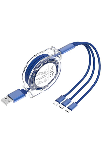 Choice5 VIKEFON 1M blue 1PCS Phone Coiled Data Cord Type C Cable 240W USB-C C...