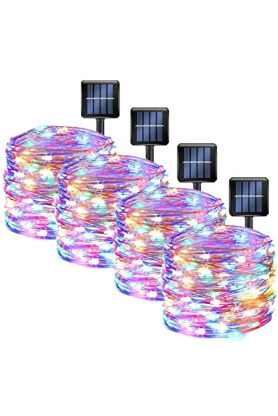 Choice33 أضواء LED شمسية خارجية للكريسماس، 22 متر - 200 ليد، 5 ألوان، 1 2 3 4...