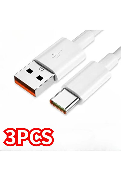 Choice3 0.25m White 3PCS Andriod 100W 7A Super Fast Charging Data Cable USB T...