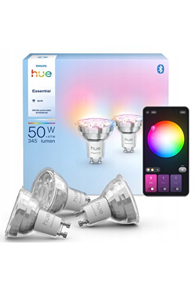 Philips Bec Esențial Alb și Color Ambiance GU10 345lm 3 buc.