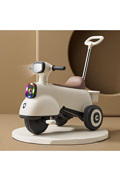 BAYBEE 3 in 1 Kids Electric Tricycle with Parent Handle Push Ride On Bike Lig...