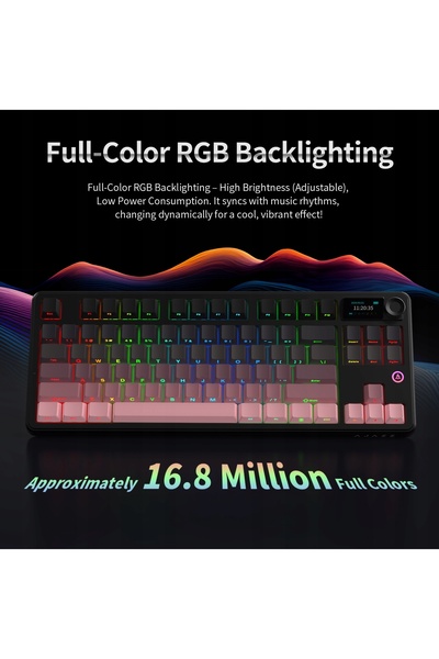 NO BRAND Tastatură mecanică wireless Ajazz Mk87 cu switch-uri Maillard și dis...