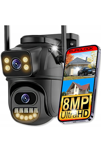 NO BRAND Cameră Duală Inteligentă Wifi de Exterior Rotativă 8MP Ultra HD cu Z...