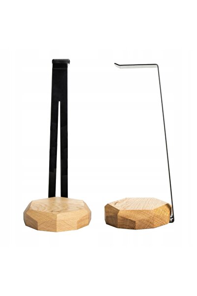 BewooDesign Suport căști geometric - Negru - Stejar