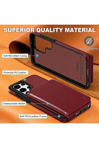 NO BRAND Husă din piele Tucch pentru Samsung Galaxy S25 Ultra cu portofel RFI...