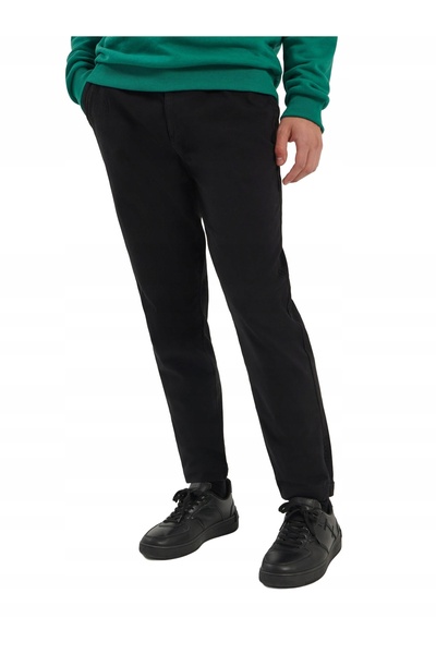 NO BRAND Pantaloni clasici negri, lungi, cu croială dreaptă, din bumbac, cu t...