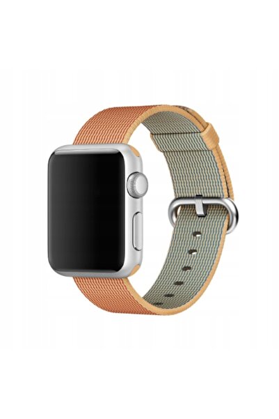 NO BRAND Curea originală Apple Watch din nailon țesut Auriu / Roșu 42mm