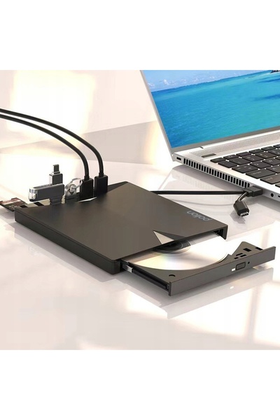 NO BRAND Unitate externă DVD-RW recorder, Hub 7-în-1, USB 2.0, cititor SD/TF