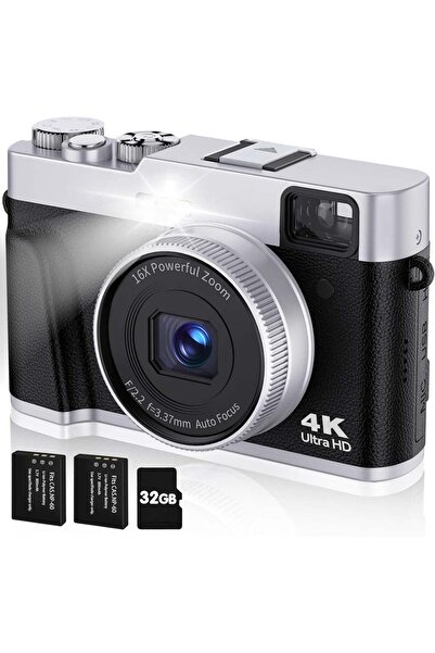 NO BRAND Cameră digitală 4K 56MP, zoom 18x, rezistentă la apă până la 10ft