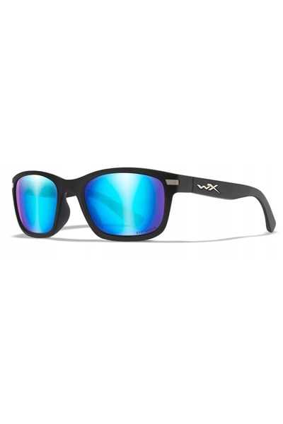 NO BRAND Ochelari Wiley X HELIX Capt cu lentile oglindă albastre și ramă neag...