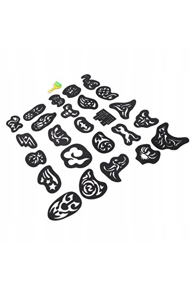 NO BRAND Set de 25 de șabloane pentru tatuaje + rolă