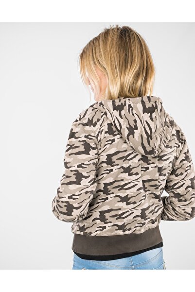 NO BRAND Hanorac de damă 100% bumbac, camuflaj, cu glugă, 6021 L Bej