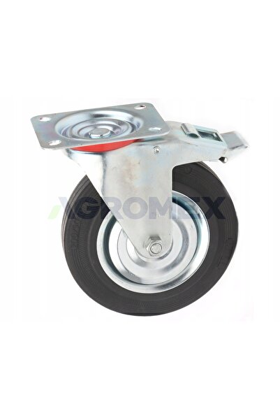NO BRAND Roată pivotantă din cauciuc pentru cărucior, 160mm, 140kg, cu frână