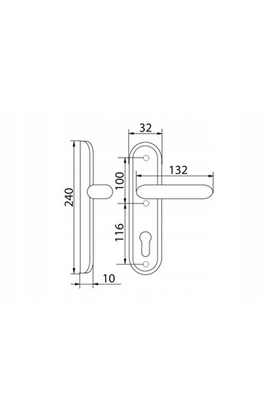 NO BRAND Mâner de ușă PVC 92/240/32 Bronz Stânga Long Room