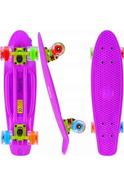 NO BRAND Fiszka Penny Board Skateboard cu roți LED, rulmenți Abec-9 Suotu