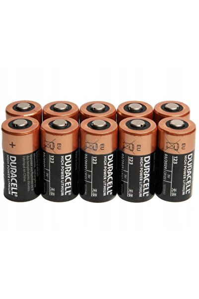 NO BRAND 10x Baterie Litiu Duracell 123 - 3V pentru Cameră, Lanternă și Senzor