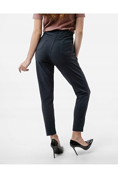 NO BRAND Pantaloni eleganți de damă, tip țigară, cu talie înaltă, mărime mare...