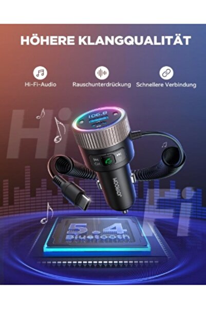 NO BRAND Transmițător FM auto Bluetooth 5.4 60W cu încărcare rapidă PD