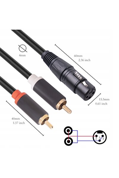 NO BRAND Cablu splitter Y XLR mamă la două RCA, cablu de interconectare micro...
