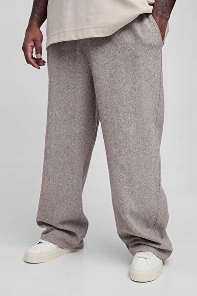 NO BRAND Pantaloni din stofă maro, croială dreaptă, în carouri, BOOHOOMAN 3XL