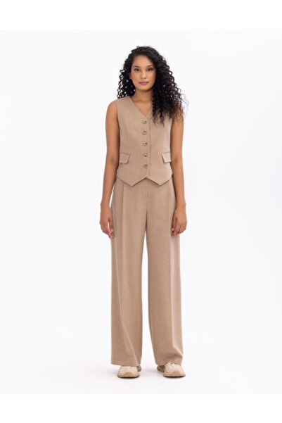 SEÇİL 1012 BOL PAÇALI CEP DETAYLI KIŞLIK PLAZO PANTALON