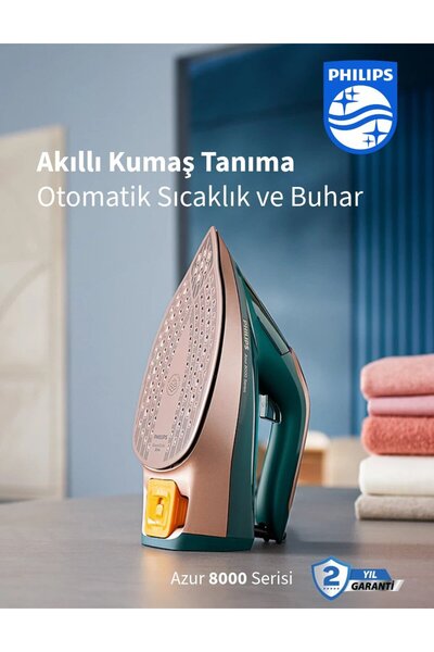 Philips Azur 8000 Serisi Buharlı Ütü OptimalTEMP Teknolojisi ile Kumaşa Göre ...