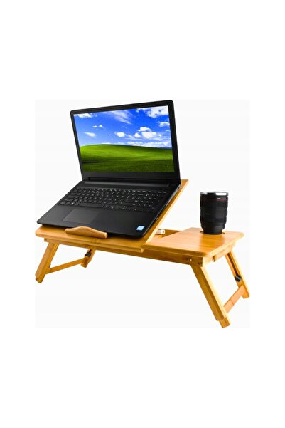Ruhhy Masă pliabilă și reglabilă din lemn pentru laptop, pentru pat, suport m...