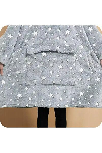 NO BRAND Palton de damă oversize, tip bluză, gros, călduros, lung, cu glugă, ...