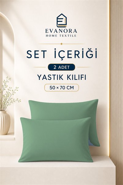 evonora Evanora Home Textile Riva Series Mint Green 2-Piece Pillowcase Set 50 X 70 cm