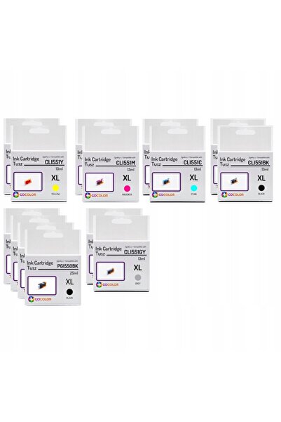 NO BRAND 14X Cartușe de cerneală noi Pgi-550Xl Cli571 Cli-571 pentru Canon Mg...
