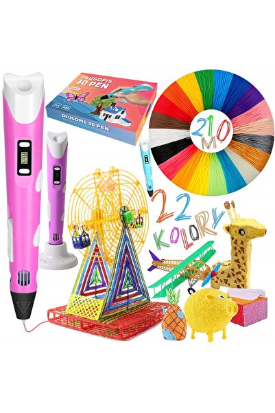 Lamex Imprimantă 3D tip stilou pentru copii / Kit mega, rezerve de filament c...