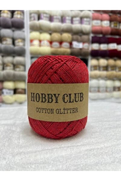 hobby club COTTON GLITTER BANDANA Simli Pamuklu El Örgü İpliği 100 Gr RENK : ...