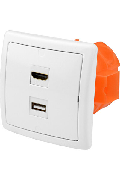 Kontakt-Simon Priză de perete încastrată cu 1 USB și 1 HDMI