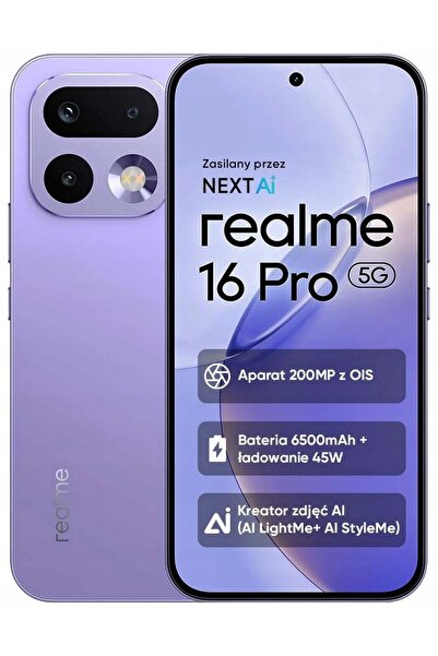 realme buds Smartfon realme 16 Pro 5G 8/256GB Mov Orhidee OIS 200Mpix