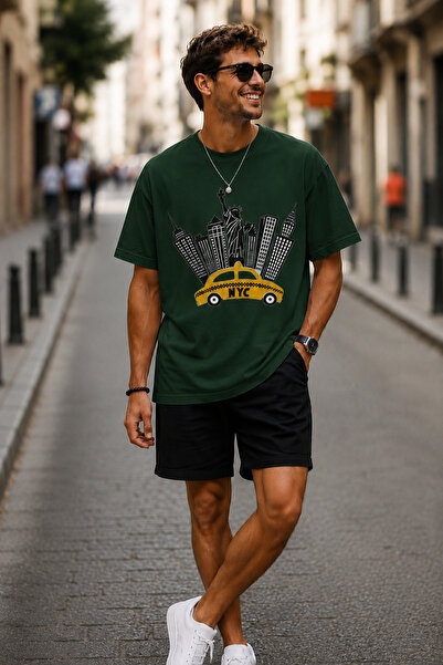 ArtYus Μπλουζάκι New York City με στάμπα Crew Neck Casual Unisex Oversize - Β...