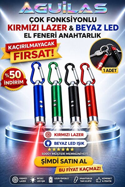 AGUILAS Kedi Lazeri Kırmızı Lazer Anahtarlık Kedi Oyun Lazeri Pil Dahil Kedi ...