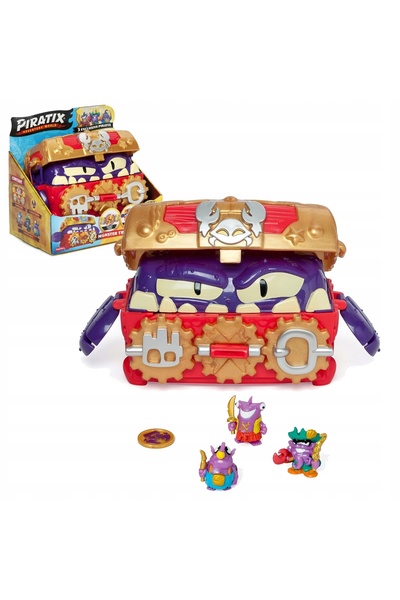 NO BRAND Cufăr de comori monstruos cu 3 figurine și kit de accesorii Pirați p...