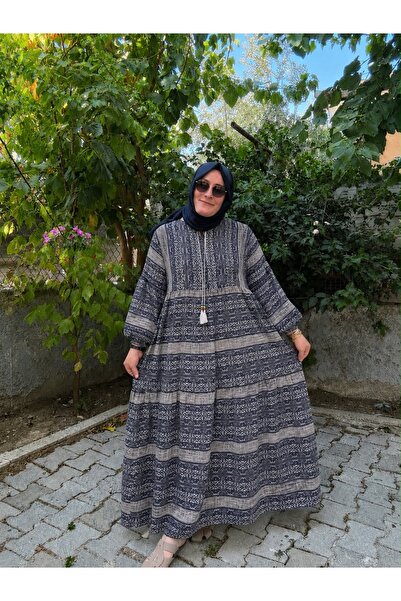 Meryemce Butik %100 pamuklu müslin keten elbise( 38-48 beden arası)