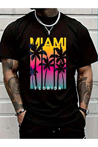 799 100% Cotton Casual Tshirt Cool Florida Design Tees, I Love Miami, Miami T...