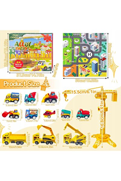 NO BRAND Calendar de Advent 2025 Set de construcție mașini Incasabil pentru c...