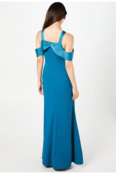 NO BRAND Rochie maxi turcoaz cu bretele și fundă, rochie de seară Coast 38