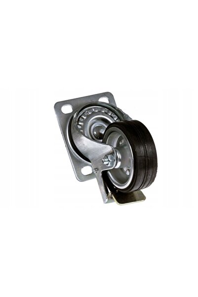 NO BRAND Roată pivotantă de 80mm, metal-cauciuc, cu frână