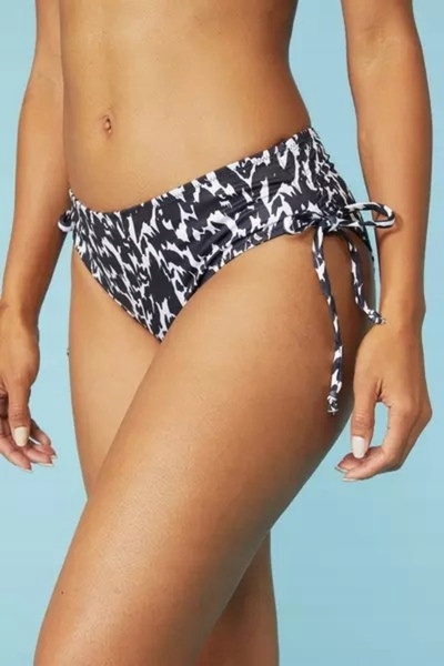 NO BRAND Slip de bikini negru și alb, cu șnur, cu model, Debenhams 38